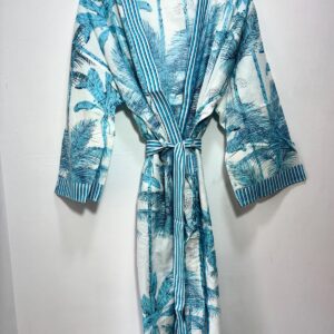 Sinivalge palmimustriga kimono